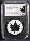 2023 1oz  Canada Maple Leaf     Silver W super Incuse Black Rhodium Rev Pf 70