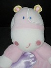 Kids Preferred Pink Hippo Cow Satin Dot Rattle Teether Security Blanket Lovey