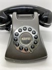 Metropolis Vintage Style Desk Phone Push Button Retro Style Black Silver Conair 