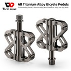 West Biking Bike All Titanium Alloy Pedals 9 16   Lightweight Anti-slip Silver