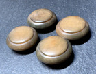 4 Matching Antique Vegetable Ivory Round Gray Brown Buttons D651