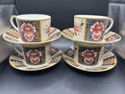 Vintage Coalport Java Pattern Coffee Tea Cups   Saucers Bone China Set Of 4