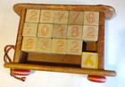 1960s Playskool Colorol Wagon Wooden Pull Toy Wood Block Lot Pluto Dopey    1348