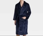 Men   s Goodfellow   Co  Solid Posh Robe Navy Blue L xl Brand New With Tags