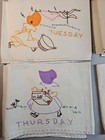 Vintage Set  6 Flour Sack Kitchen Tea Dish Towels Sun Bonnet Sue Girl Embroidery