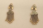 Rare Vintage Antique Mid-century 14kt Highly Ornate   Detailed Tassel Earrings