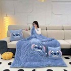 Stitch 2 In 1 Blanket Pillow - Soft Throw Winter Blanket  Lilo And Stitch Gift