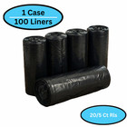 100 Black Can Liners 40-45 Gallon 40  X 46  Trash Yard Garbage Bags 1 25 Mil