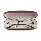 New Clam Shell Hard Eyeglasses Pu Glasses Case Black W microfiber Cleaning Cloth