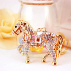 Crystal Horse Keychain Rhinestone Metal Purse Charm Handbag Pendant Car Key Ring