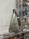 Coach Metallic Silver Leather Shoulder Bag Crystal Accents Zip Detachable Strap