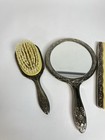 Vintage Silver Plated Vanity Set Hand Mirror Hair Brush And Comb Heavy