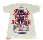 New Pabst Blue Ribbon Beer Huge Logo Mens Vintage Classic T-shirt