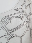 1970 s Original  Traditional  Vintage  Acetate Tattoo Stencil Cartoon Horse