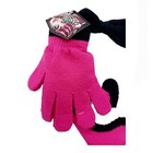 Monster High Girls Beanie Hat   Gloves Set-ages 4-8-pink