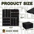 Victory Relax Acacia Wood Interlocking Deck Tiles 9 Pcs Waterproof Balcony Garde