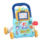Baby Cartoon Push Walker Toy With Music Drawing Board Learning Walker 6-15m 