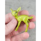Vintage Chartreuse Green Plastic Deer Fawn Figurine Hong Kong Retro Kitsch Mcm
