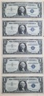 Ten 1957  1 Silver Certificates With One 1957   1  star  Note Lightly Circulated