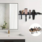 Wall Mounted Wooden Hair Tool Organizer Hair Dryer Holder Curling Iron Standrack