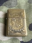 1999 Vintage Zippo Lighter - Barrett Smythe - American Indian - Solid Brass