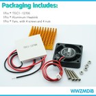 Peltier Cooler Module Kit 12v 40mm X 40mm   1 Tec1-12706 1 Heatsinks 1 Fans   