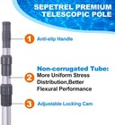 Pool Pole - Professional 15 Foot Telescoping Swimming Pool Cleaning Poles adjust