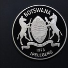 Botswana 10 Pulas 1978 Silver Proof  1 0408 Asw  Mintage 3989 Hard To Find 
