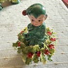 Inarco Japan Sitting Pixie Elf Knee Hugger Figurines E-2506 Set Of 3 Vintage Mcm