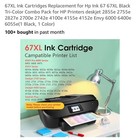 67xl High Yield Ink Cartridge Black color Combo Replacement For Hp