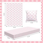 3 Piece Pink Bow Crib Bedding Set For Baby Girls - Soft Flannel Blanket Fitte   