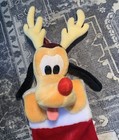 Vtg Walt Disney World Pluto Plush Reindeer Plush Christmas Stocking 24  Antlers 