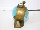 Vintage Nautical Round Bubble Desk Clock Brass Gold Tone Tested working