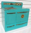 Vintage Blue Wolverine Metal Toy Stove Oven 1950s Classic 