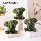 Natural Green Jade Elephant Figurine Hand Carved Home Decor Statue 1pcs