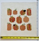 Hand-stitched Halloween Cross Stitch    pumpkin Patch    Crow Buttons - You Frame It