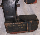 Primitive Antique  Wooden  Whatsit  Mfg  Mold  Or  Part    Old Red Paint   