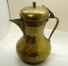 Antique Russian Imperial Brass Pitcher Pot Hand Hammered  Double Eagle Stamp