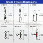 110pcs Strong Fishing Snap Swivels Kit  Include Rolling Barrel Swivels  Premi   