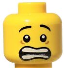      new Lego Minifigure Head Mouth Open Scared White Pupils And Raised Eyebrows  5