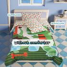 3 Piece Polyester Microfiber Kids Duvet Cover Set Dinosaur Pattern Twin