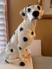 14    Dalmation Puppy Statue  Glass Eyes resin Incased Over Wood  1997