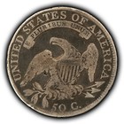 1809 50c Capped Bust Silver Half Dollar - Authentic Deep Patina - Sku-h4136