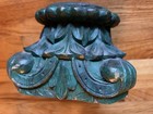 Antique French Colonial Hand-carved Solid Wood Column Capital   Pedestal Riser 