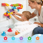 Bath Toys Toddlers   37pcs    Duck Slide Bath Toy Track With 3 Rotating Suction