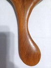 Wood Handheld Large Mirror Vtg Curved Handle 13 1 2  X 7  Unique Rare