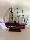 Handcrafted Vintage-style Metal Steam-sailing Ship Model Tabletop Decor