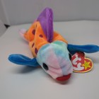 Ty Beanie Baby Lips The Rainbow Fish Aqua Blue light Green Face 1999 With Tags