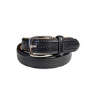 Men s Leather Casual Dress Black Belt Silver Buckle Sizes S   M   L   Xl