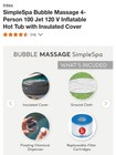 Index Bubble Massage 4-person 100 Jet 120 V Inflatable Hot Tub With  Cover New